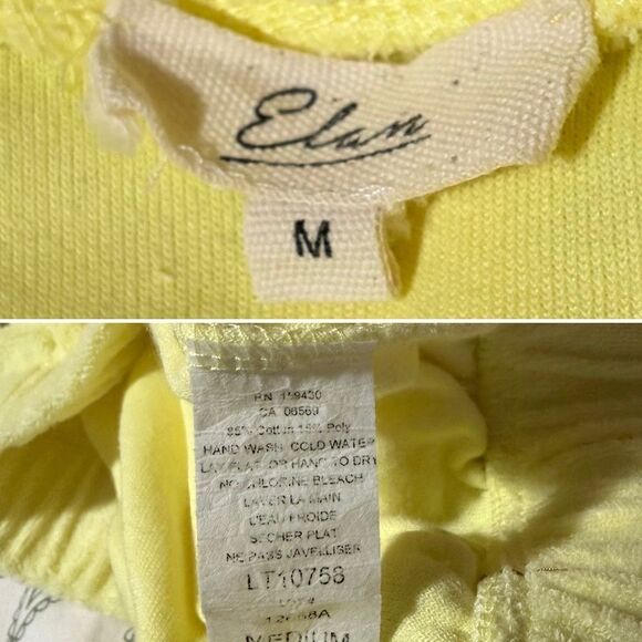 Elan Lenon Custard Yellow Cropped Terry Top Beach Top M - Picture 11 of 12